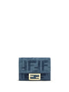 trifold wallet with ff monogram in jacquard