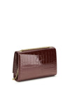 small kate shoulder bag crocodile-embossed patent leather