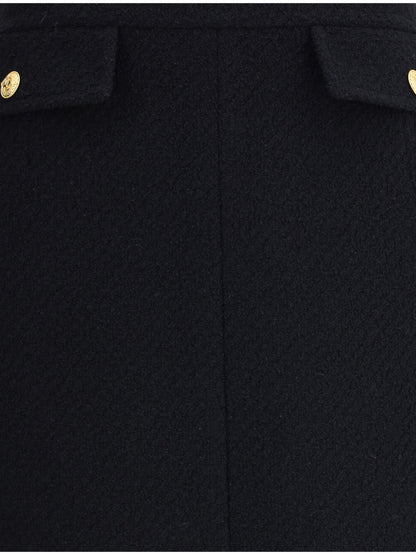 CHLOÉ 38 bouclé wool midi skirt