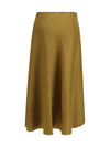 satin midi skirt with tie details