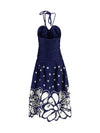 richelieu embroidered midi dress