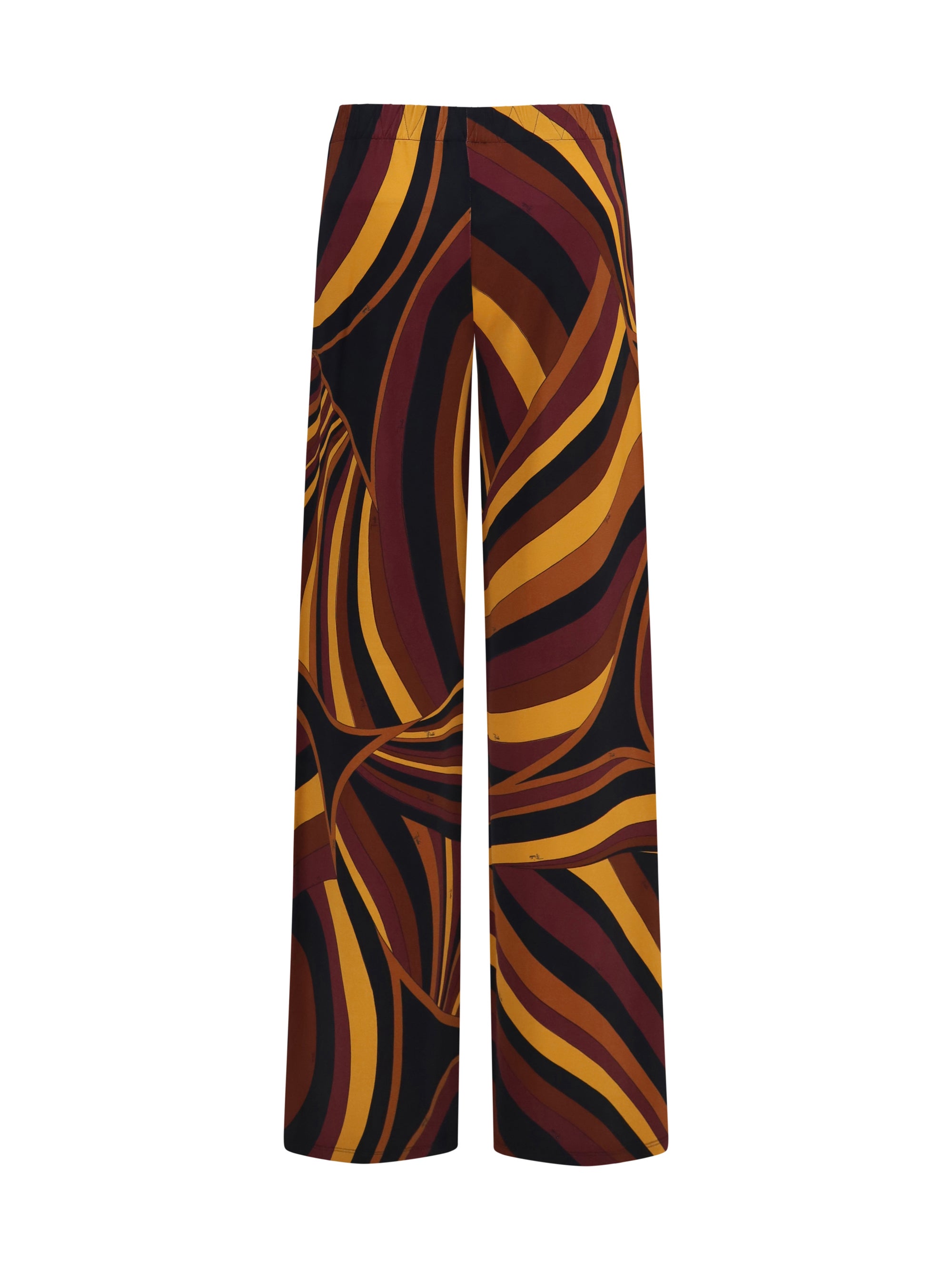satin jersey pants in iride print