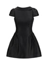short taffeta dress with collar