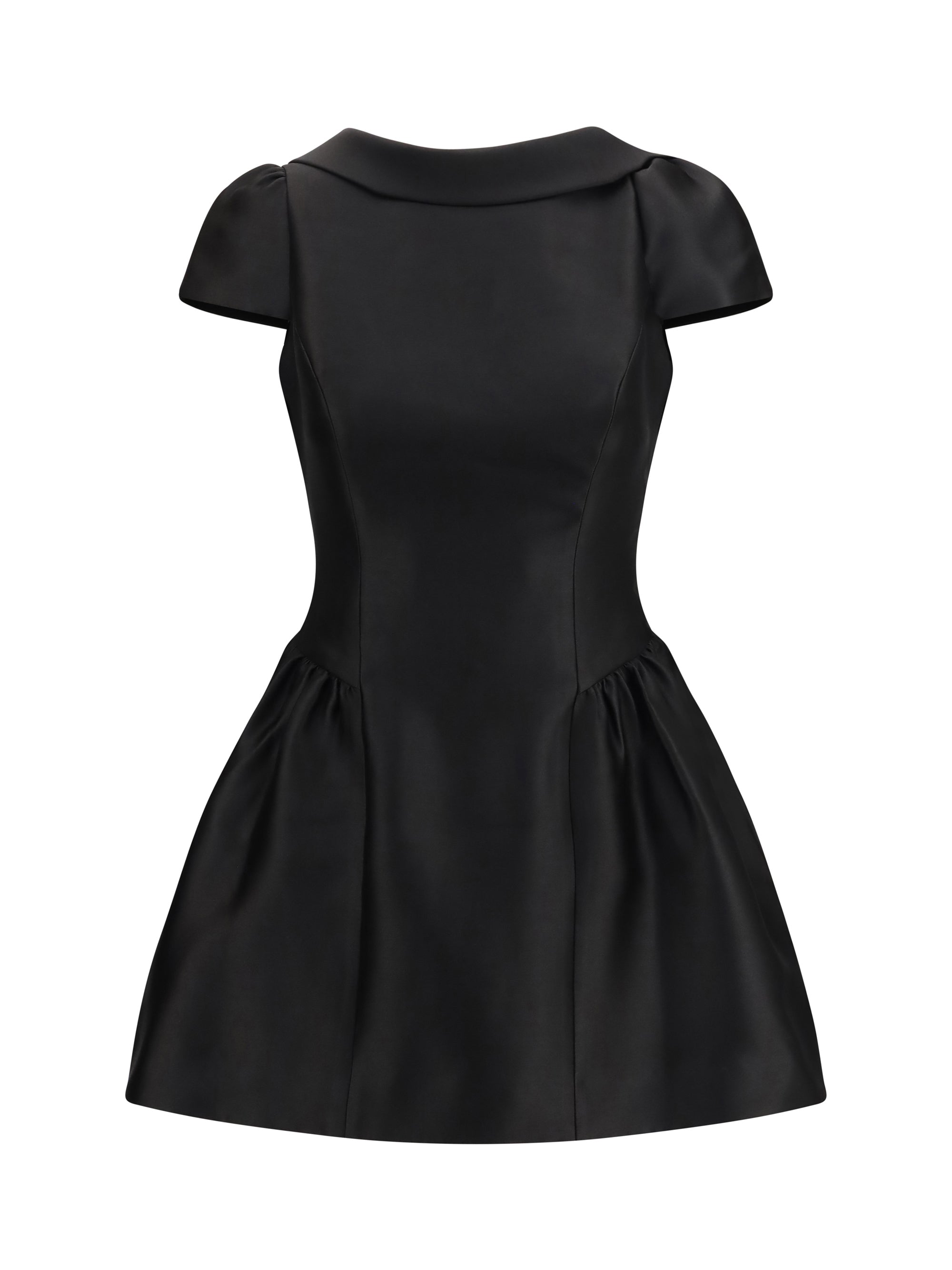 short taffeta dress with collar