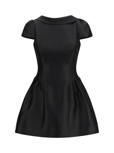 short taffeta dress with collar