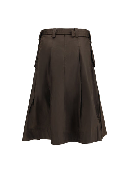 GANNI 34 duchesse nylon pleated skirt