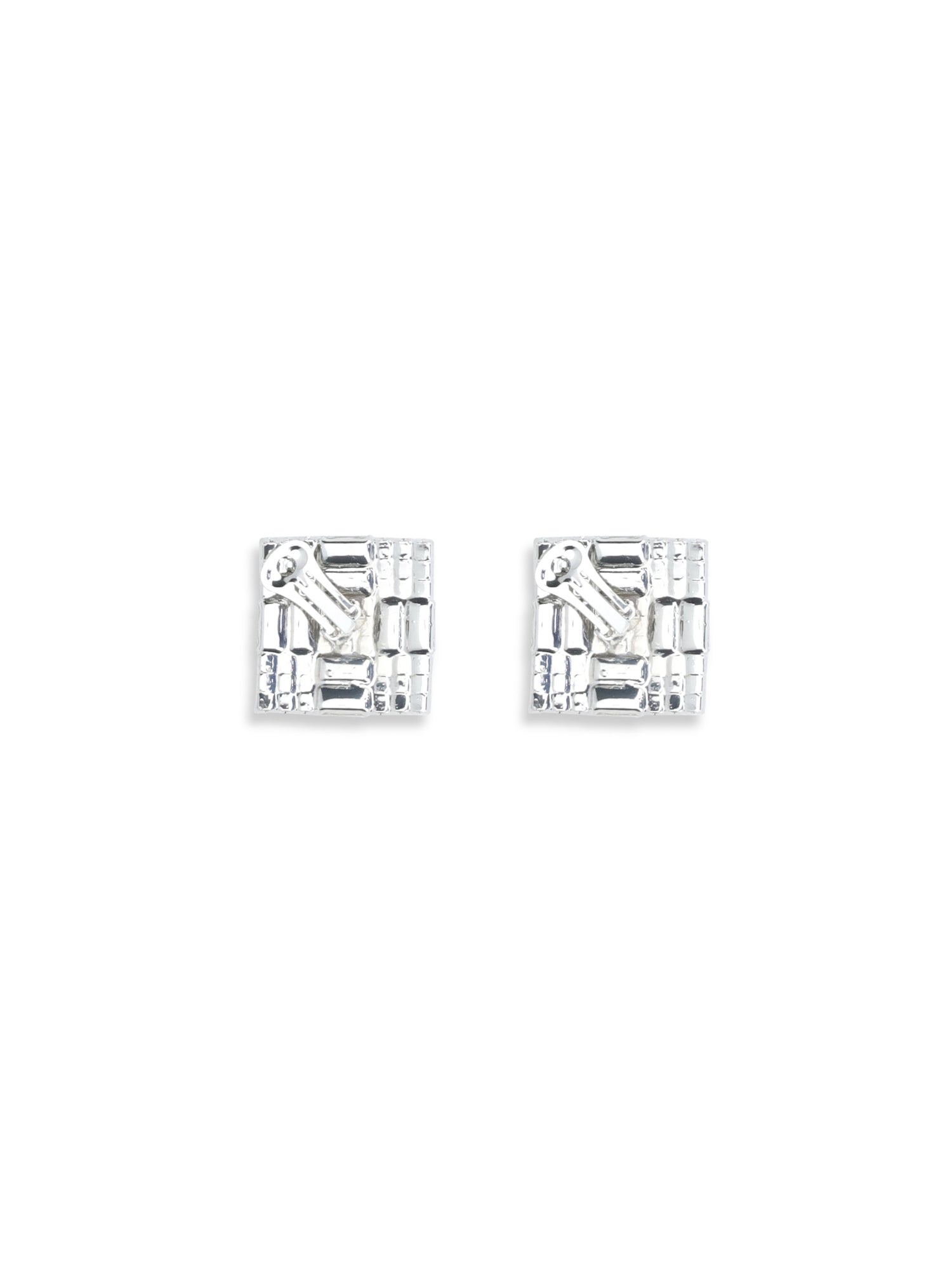 MAGDA BUTRYM OS crystal checkerboard lobe earrings
