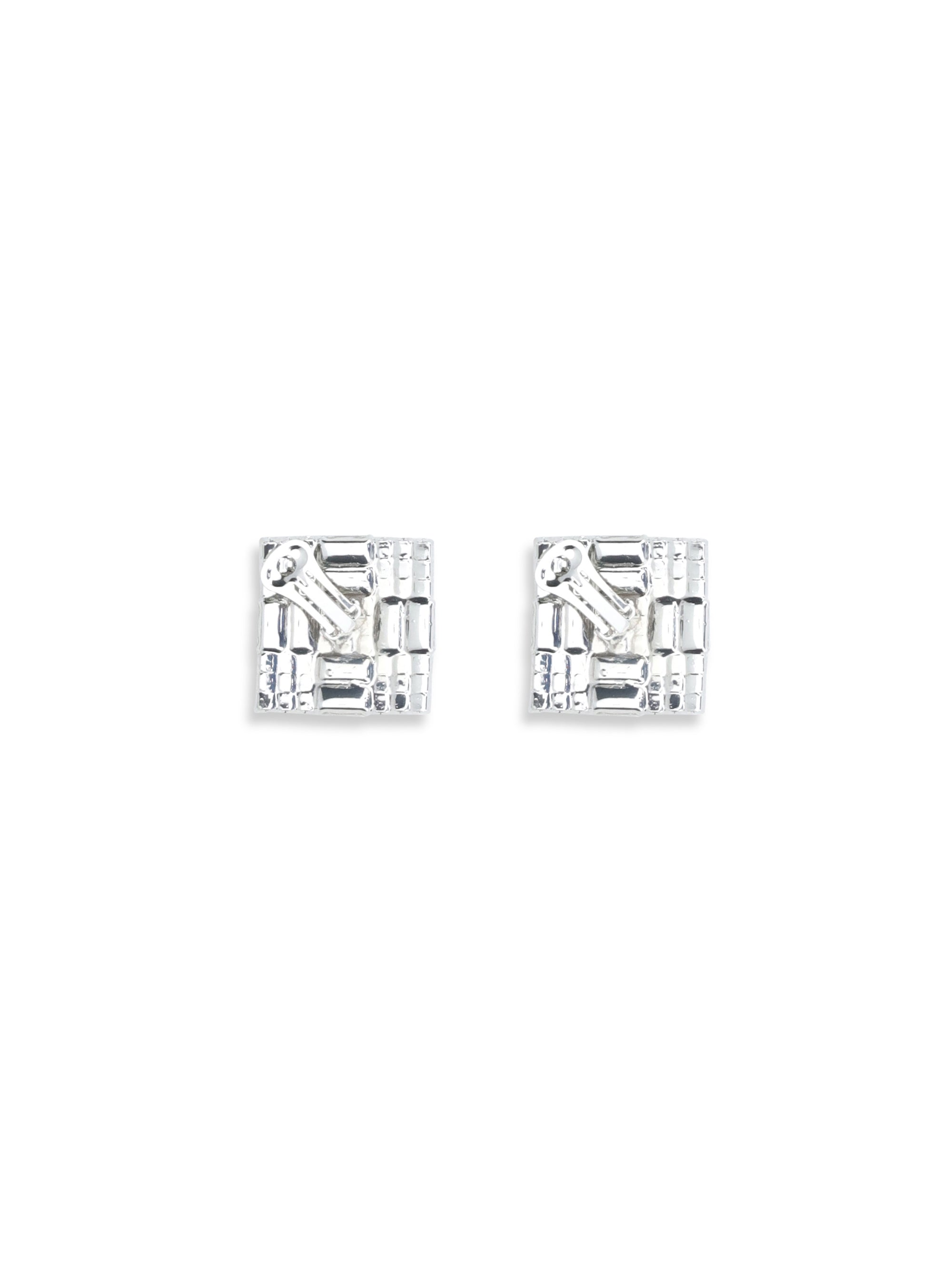MAGDA BUTRYM OS crystal checkerboard lobe earrings