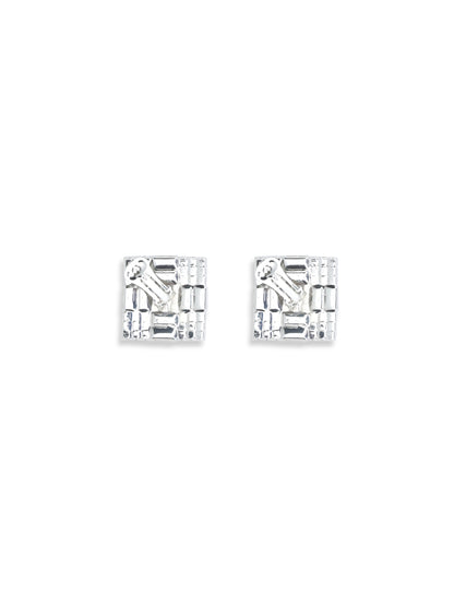 MAGDA BUTRYM OS crystal checkerboard lobe earrings