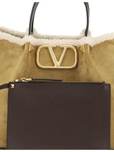 VALENTINO GARAVANI OS suede and sheepskin medium tote bag