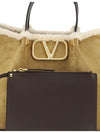suede and sheepskin medium tote bag