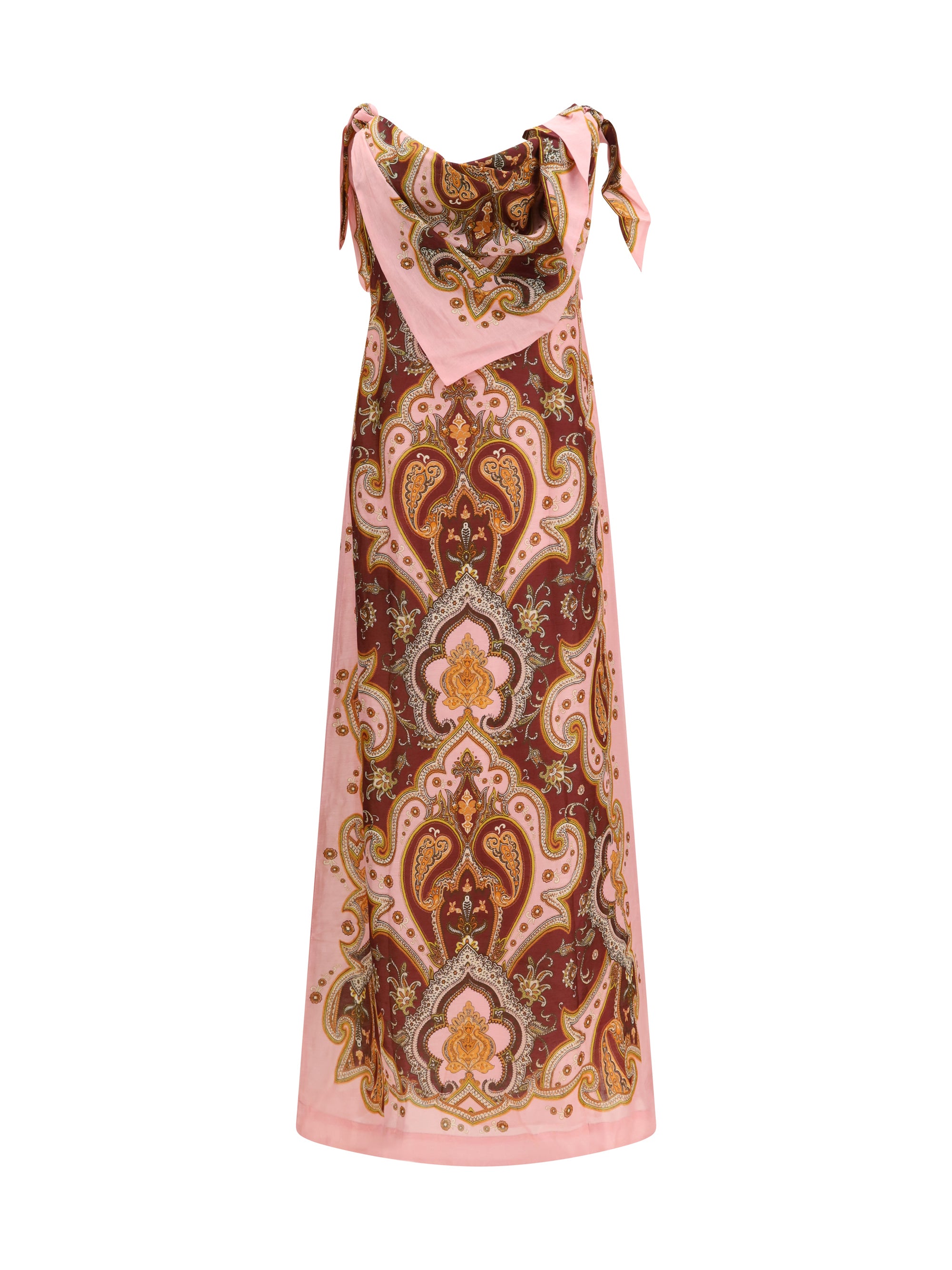 porter linen-blend dress with bandana detail