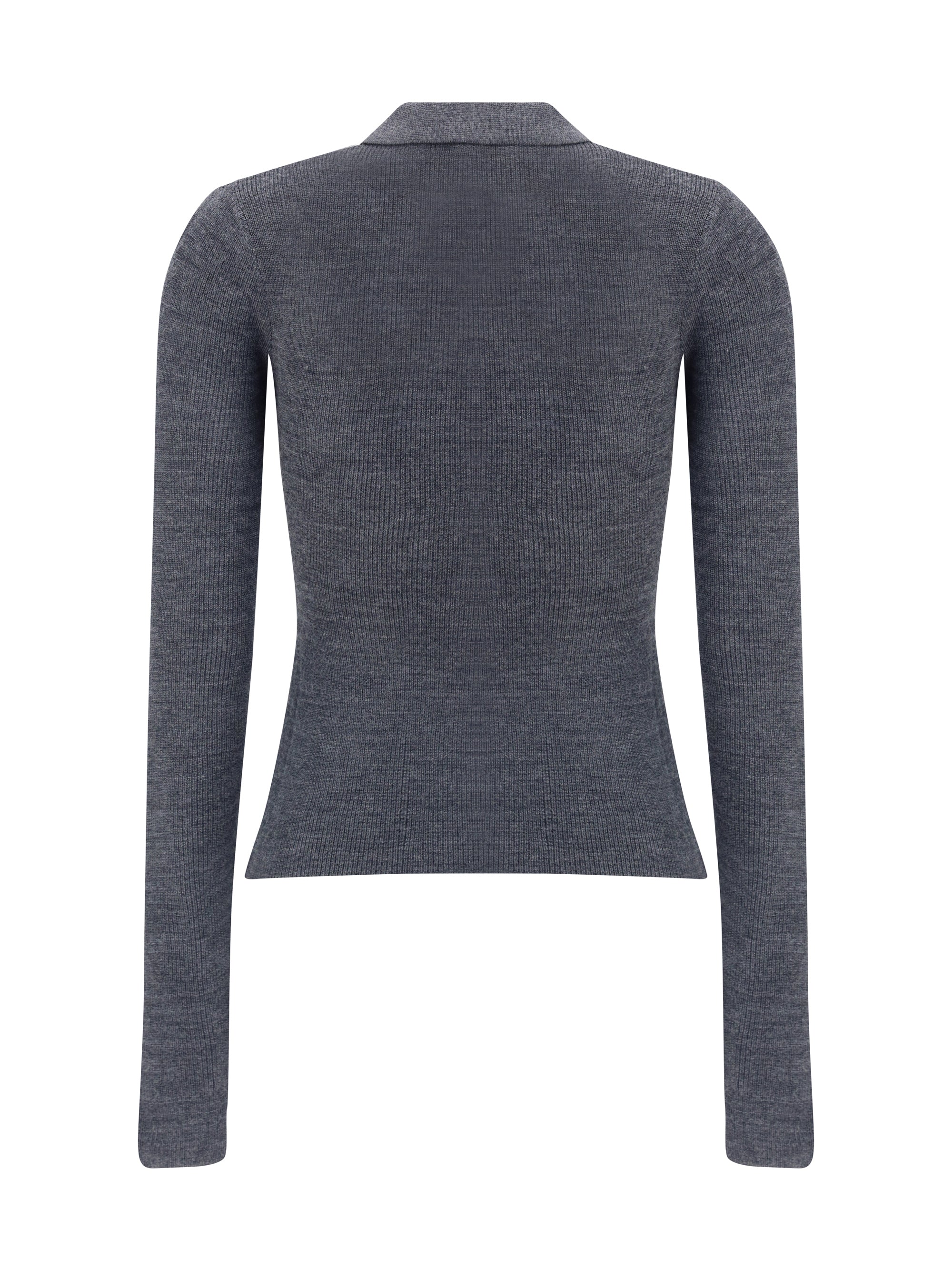 GANNI M print polo sweater