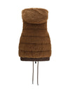 wool-effect padded zip-up vest