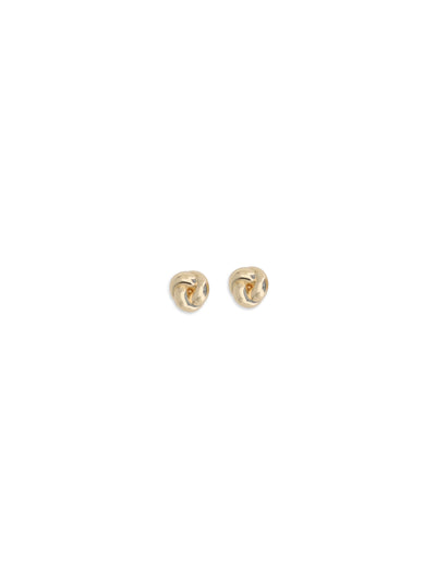 small gold drop knot earrings