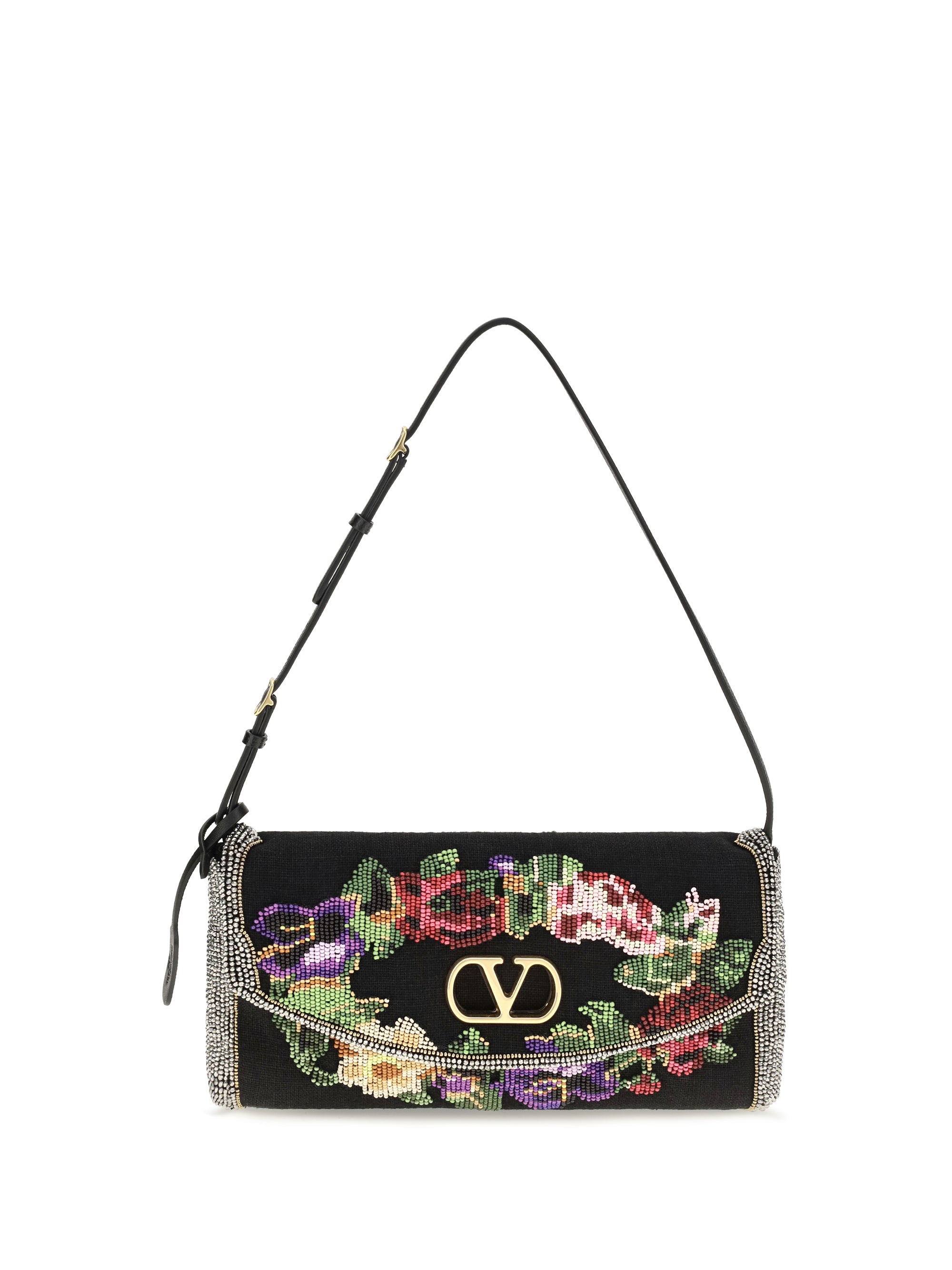 small embroidered devain shoulder bag