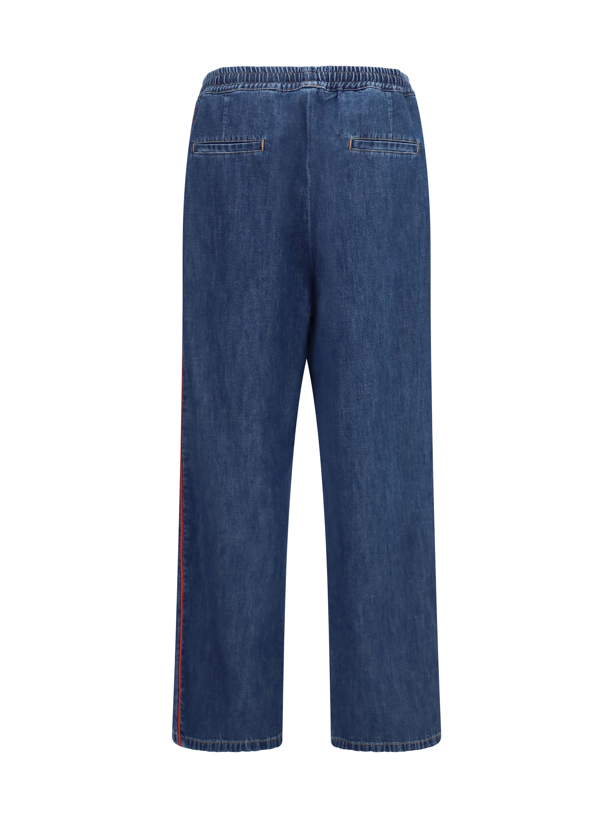 lightweight wide-leg denim pants