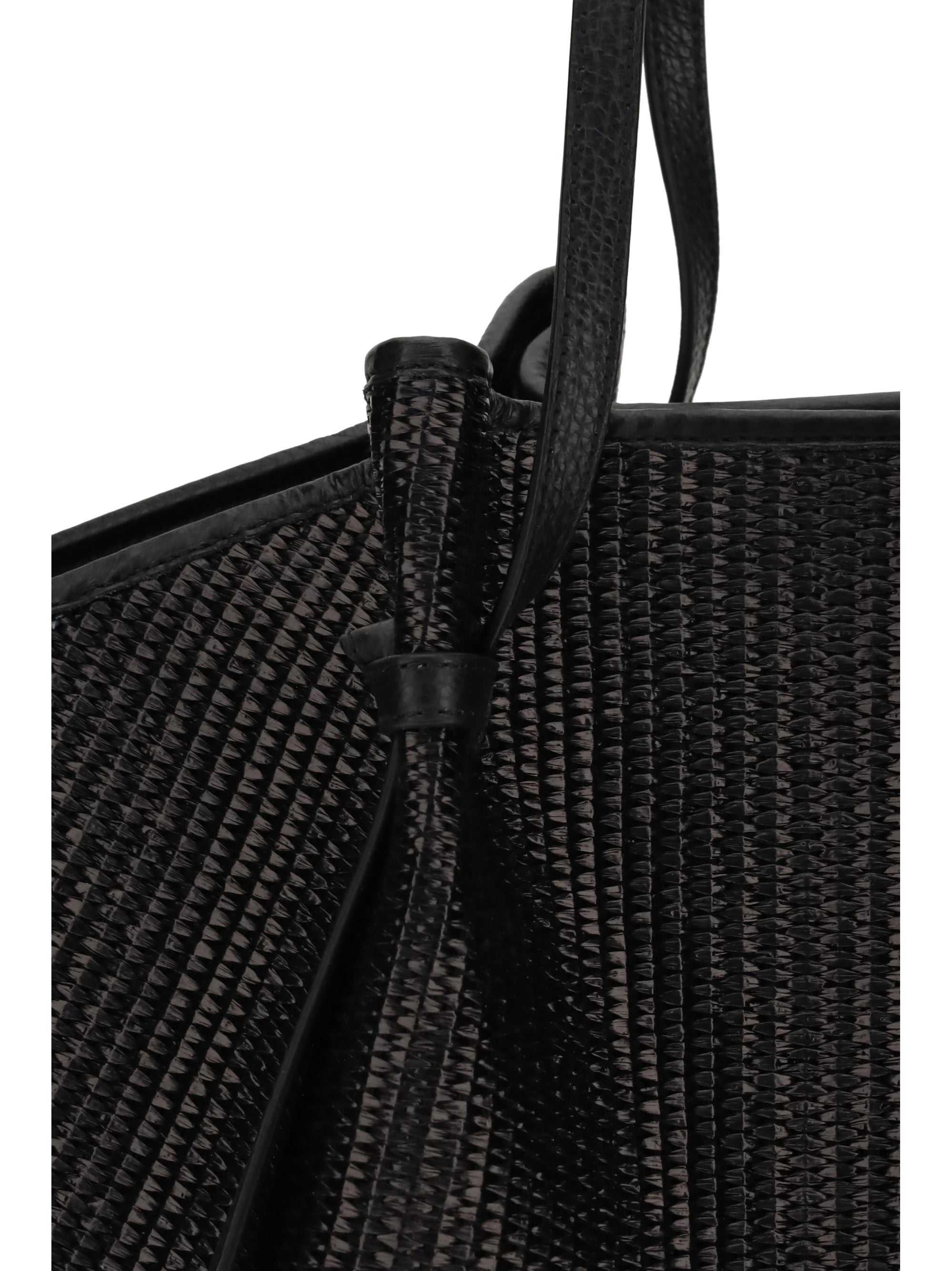 YUZEFI OS large raffia mochi shoulder bag