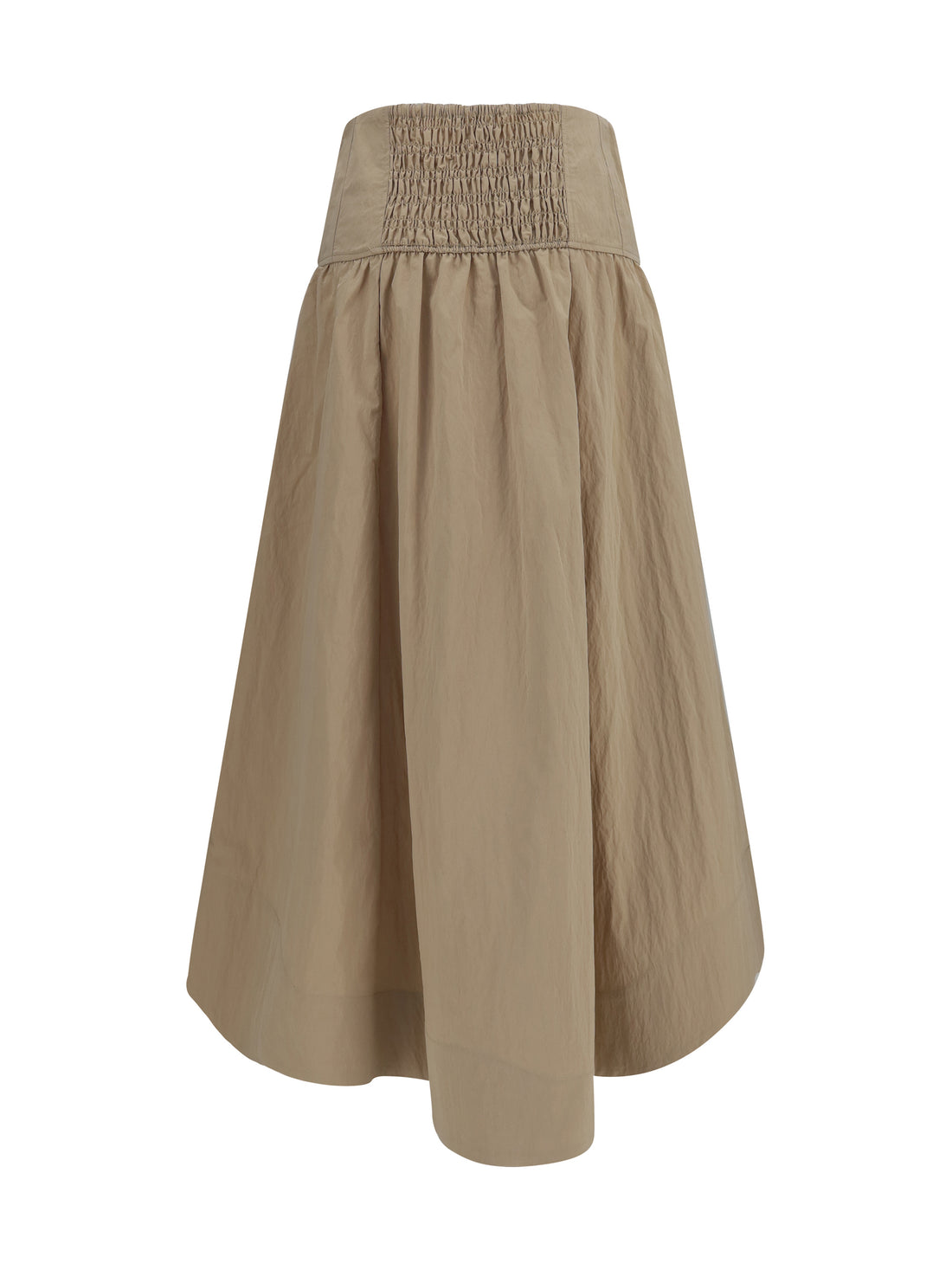 GANNI 34 corset-detail and ruched midi skirt