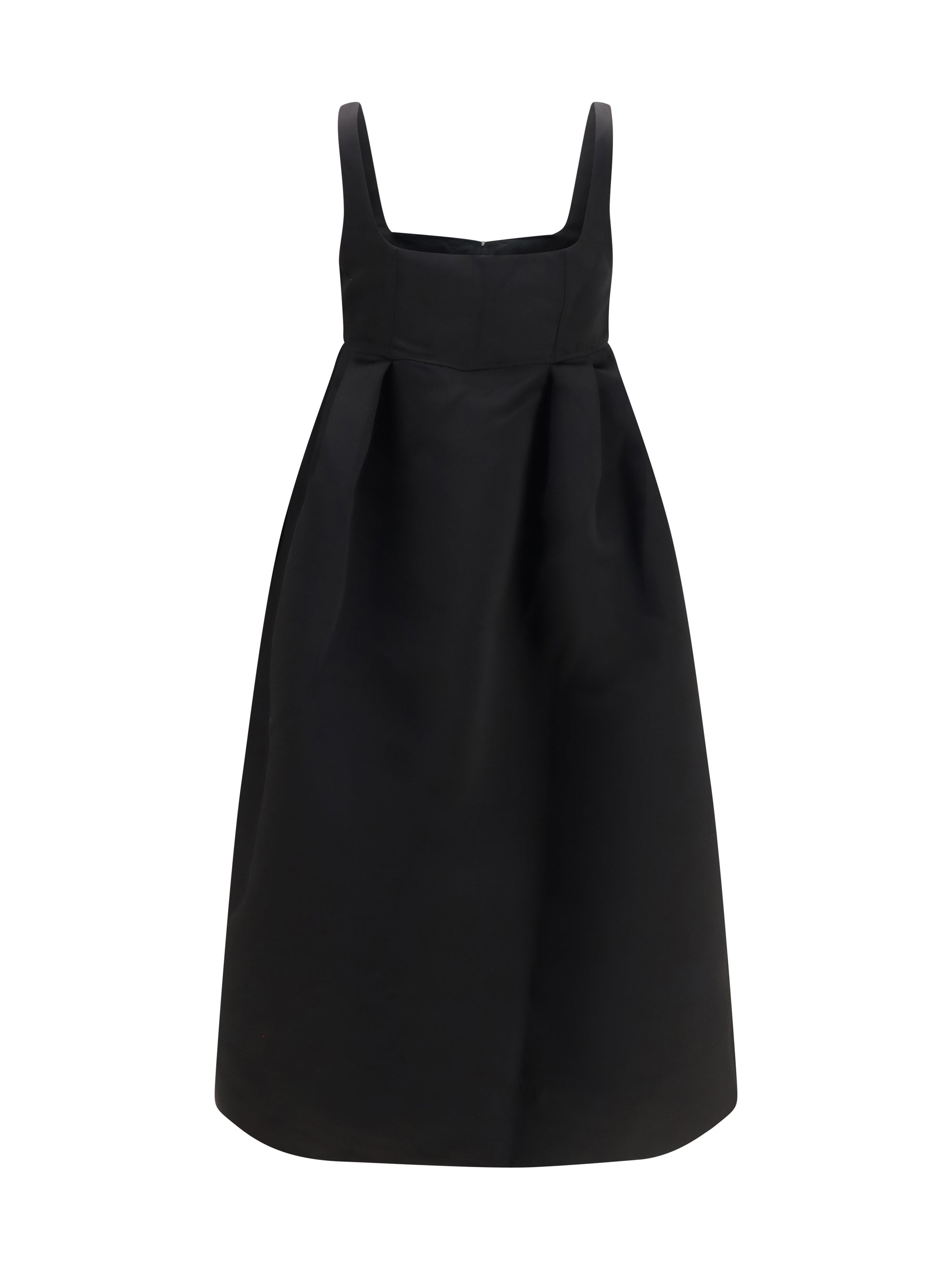 duchesse satin midi dress with corset
