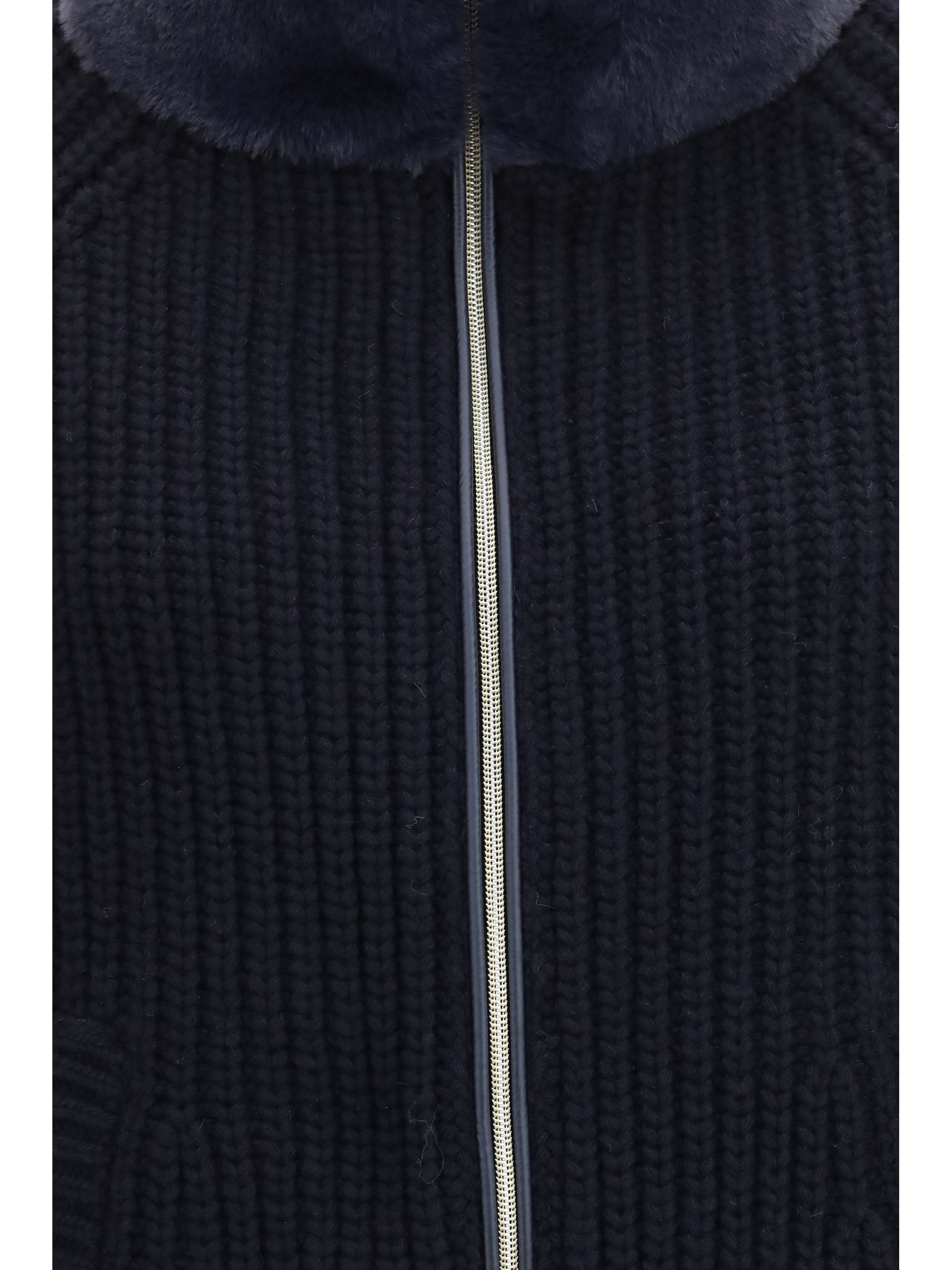high-neck fur jacket