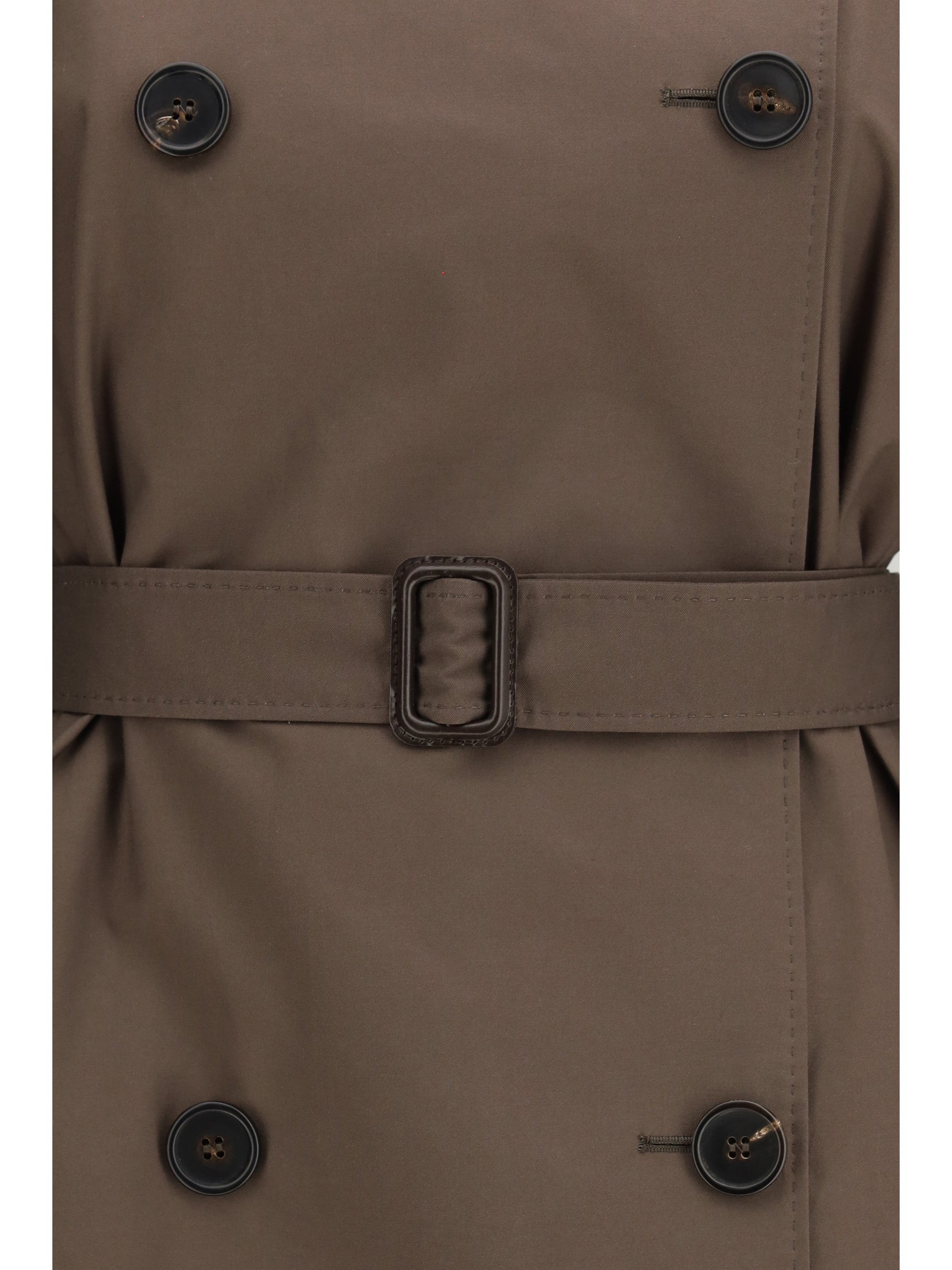 technical cotton-blend twill trench