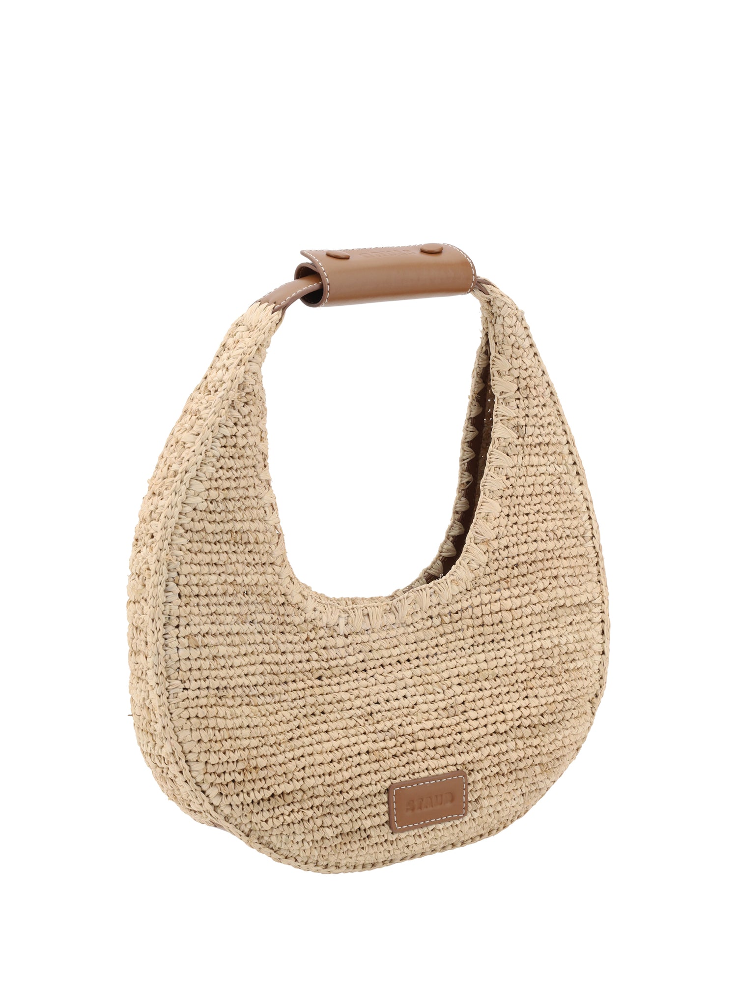 STAUD OS moon raffia tote bag
