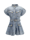 utility denim mini dress