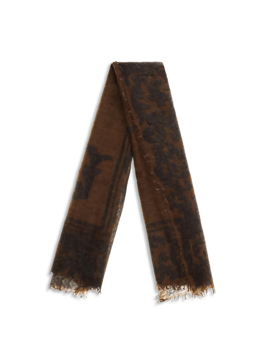 MIRROR IN THE SKY OS soufflé cashmere scarf with baroque motif