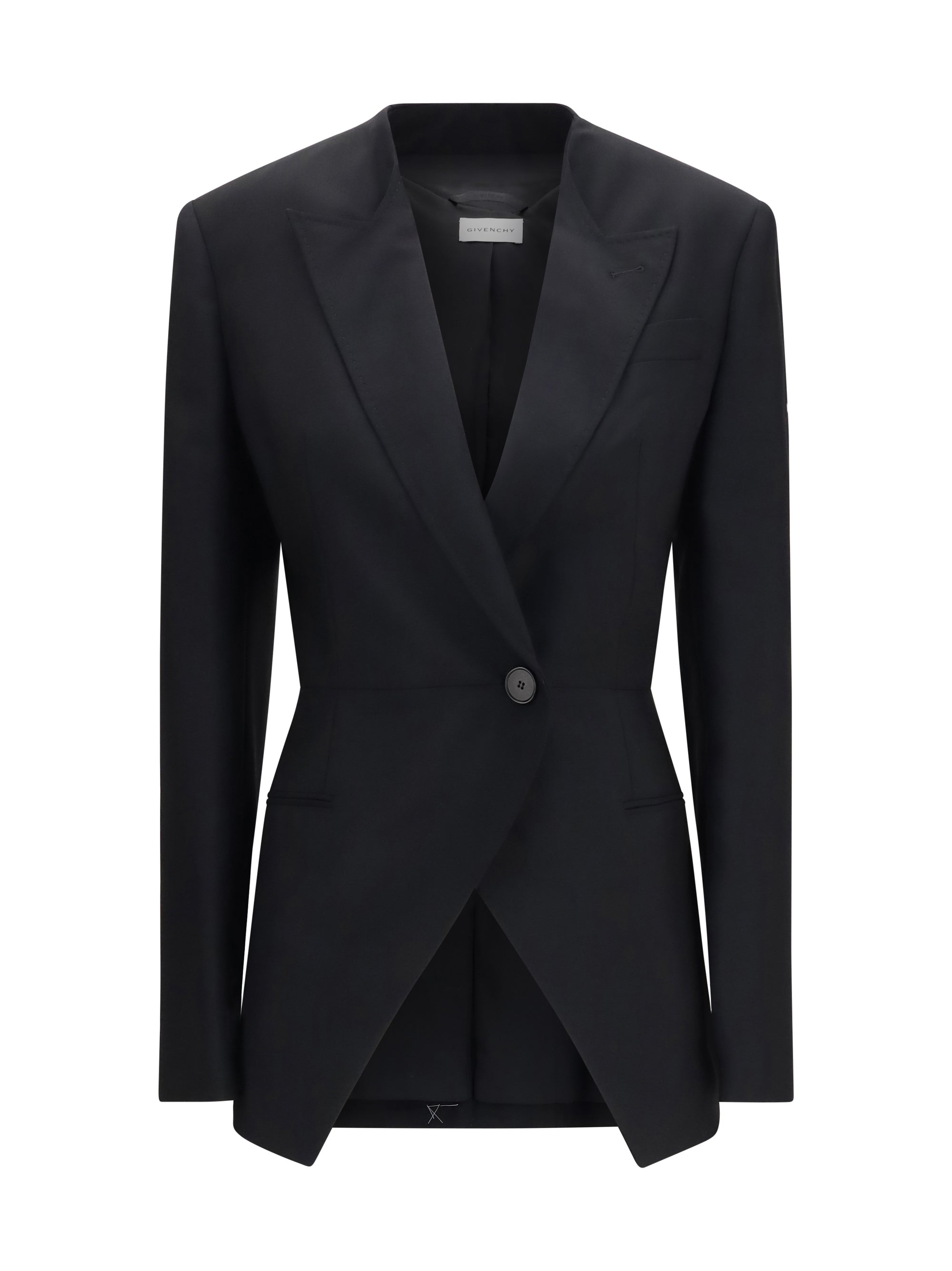 cut-out double-breasted blazer