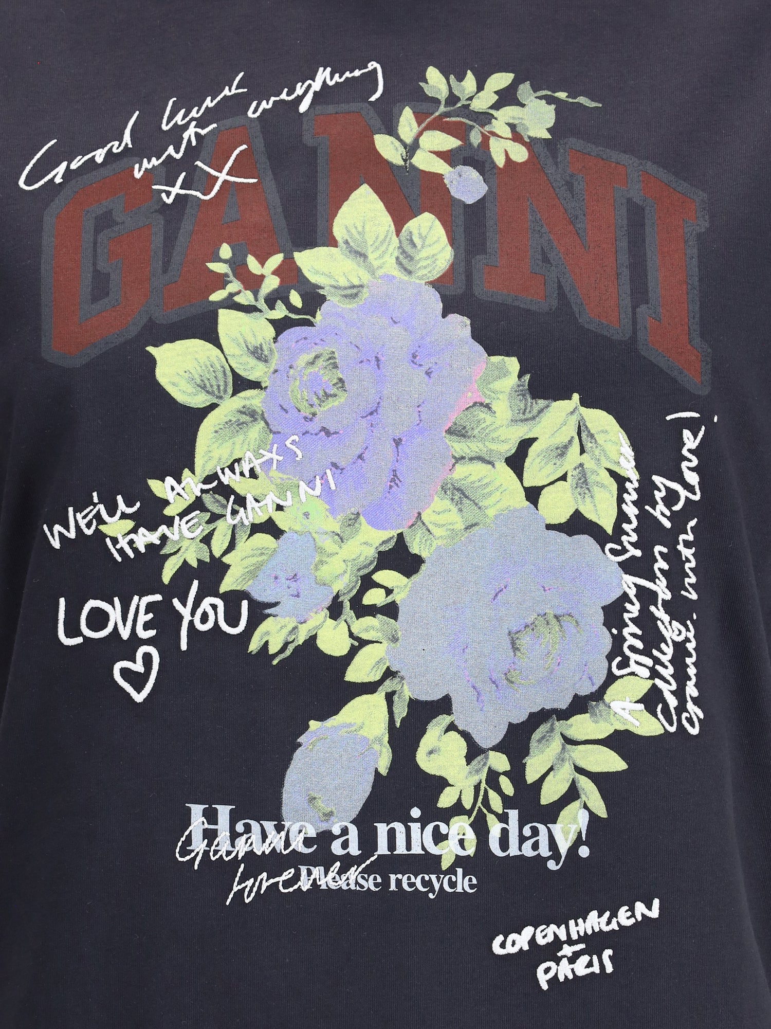 GANNI M rose t-shirt