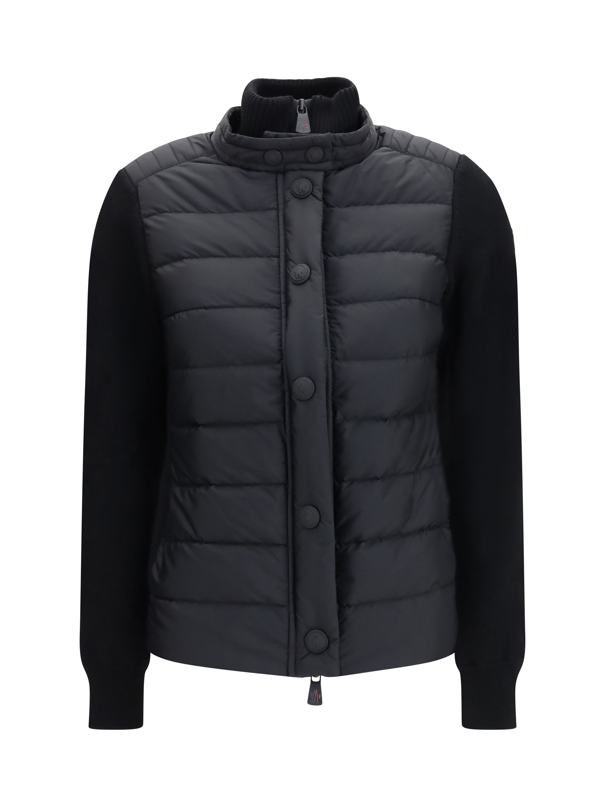 padded wool-blend cardigan
