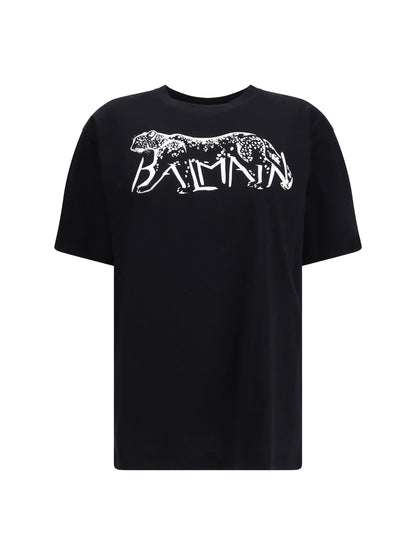 BALMAIN M balmain t-shirt with leopard print 