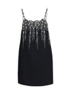 embroidered crepe mini dress with jewel details