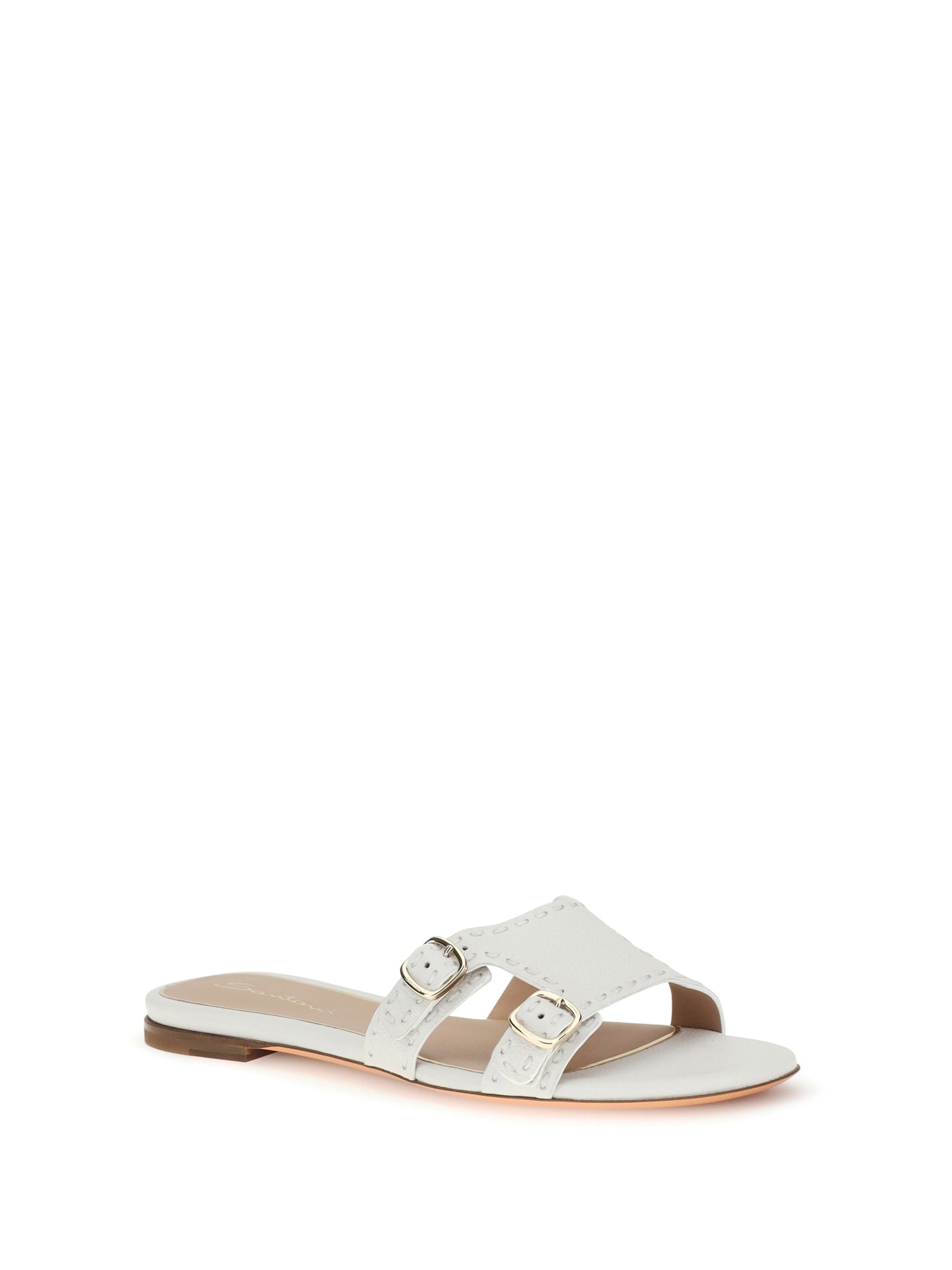 SANTONI 36 low leather sandals