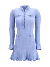 SELF-PORTRAIT L pearl trim knit mini dress