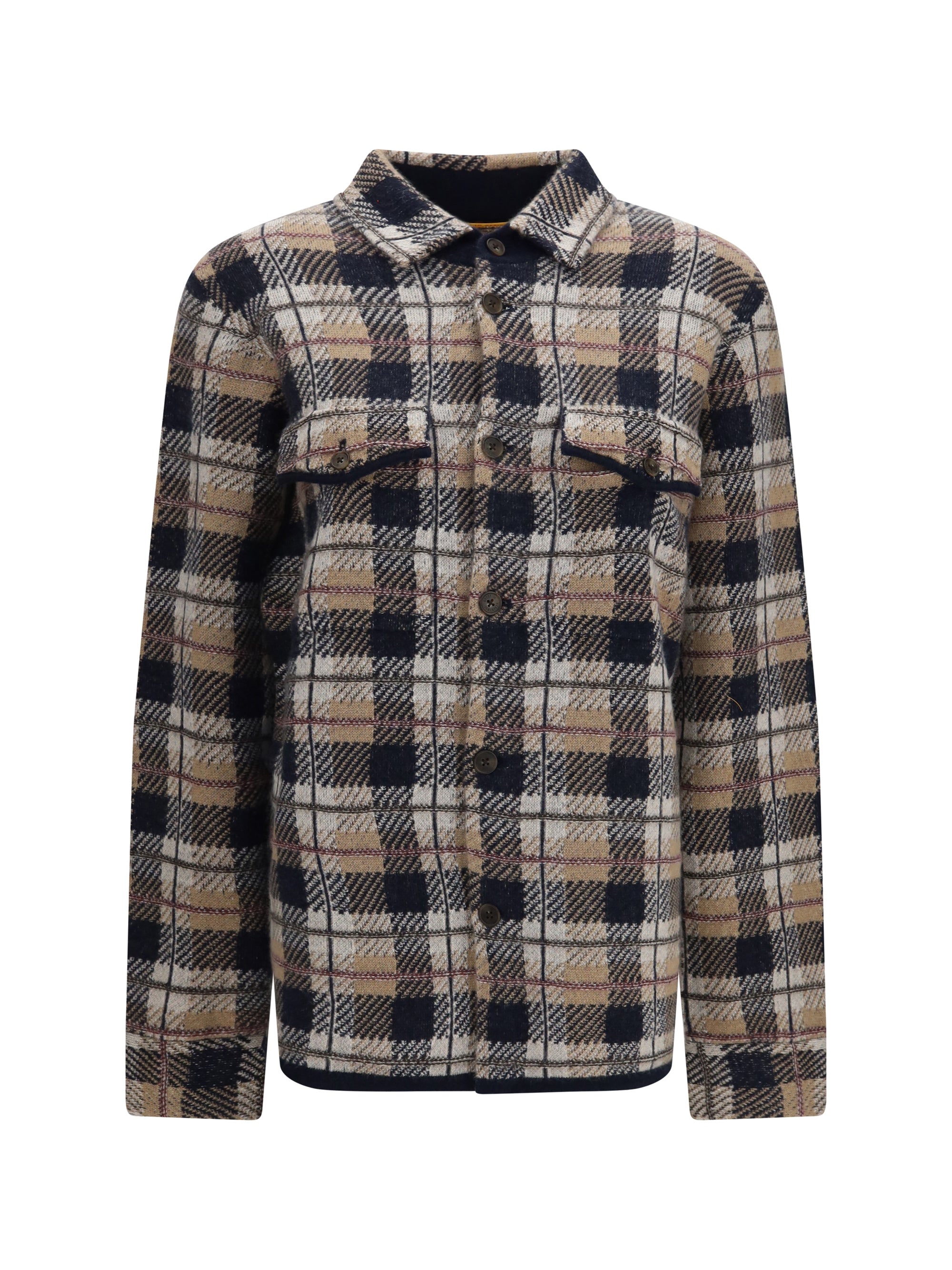 checked cashmere shirt