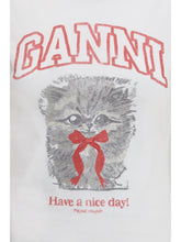 GANNI L cropped kitty t-shirt 