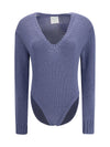 cable-knit wool bodysuit