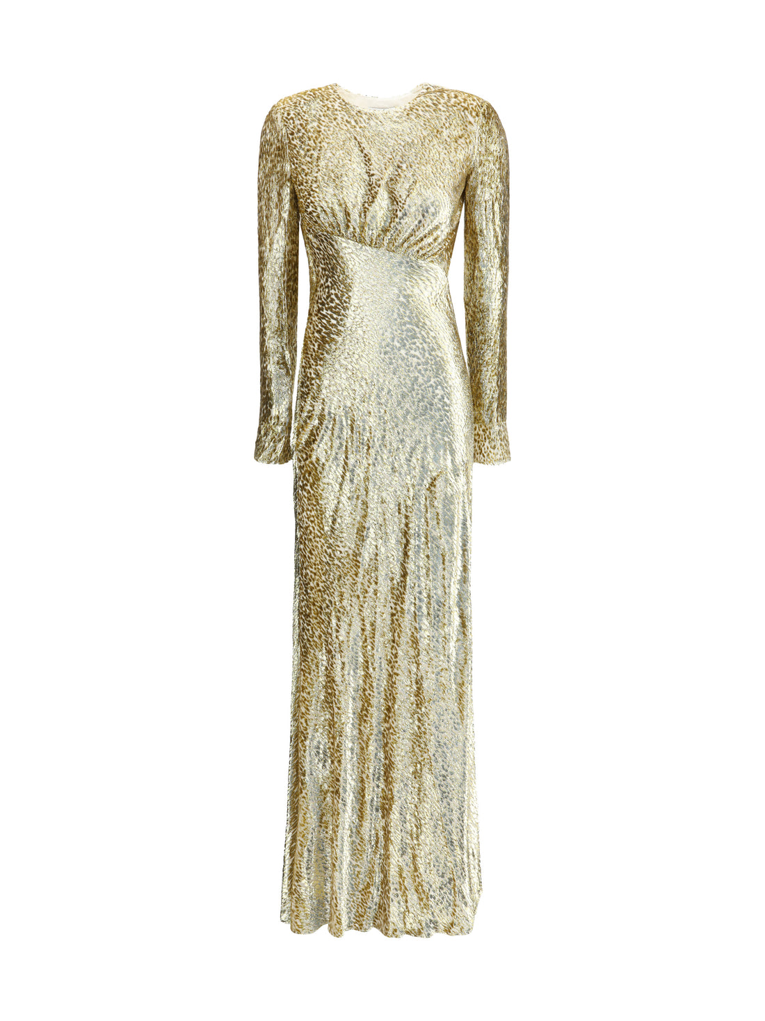 SELF-PORTRAIT 6 gold thread long dress
