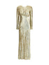 SELF-PORTRAIT 6 gold thread long dress