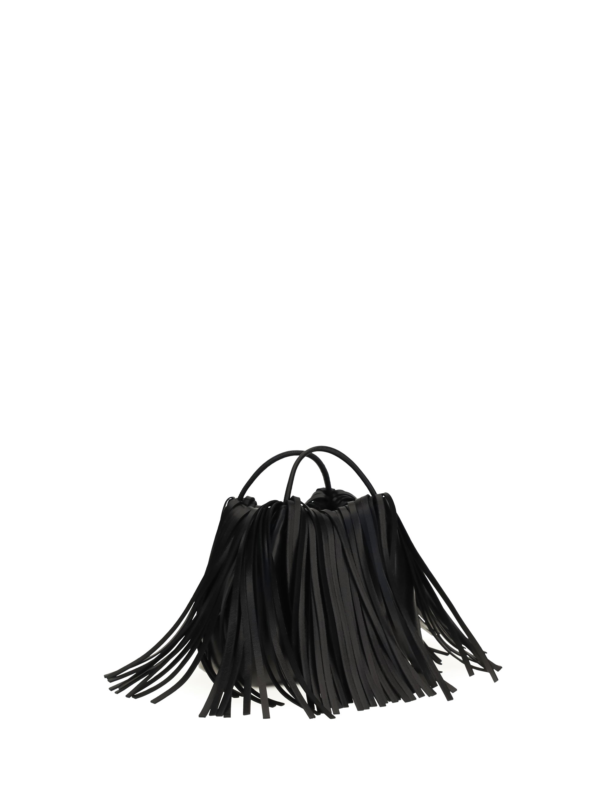 facet mini fringe leather handbag