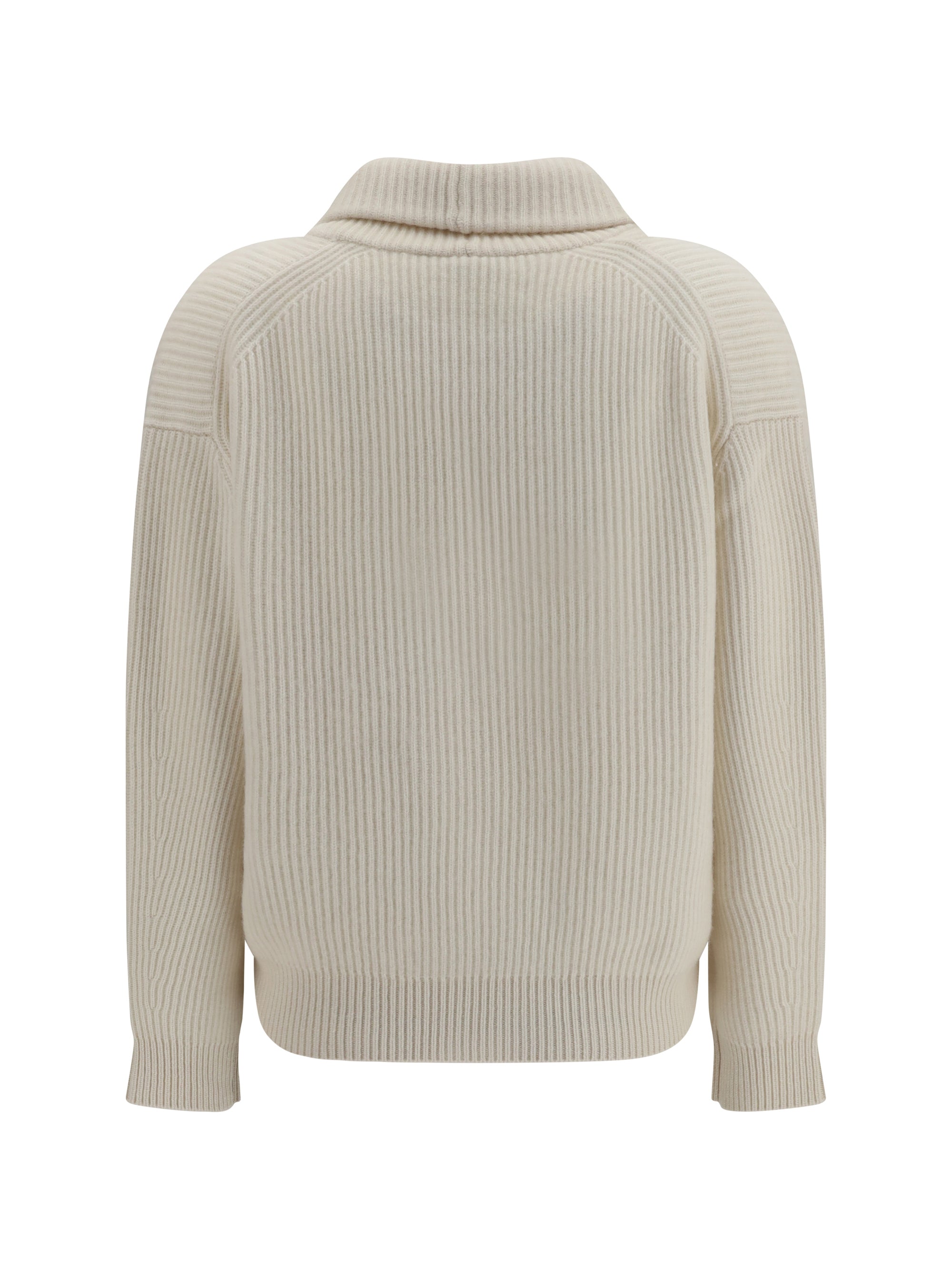 wool and cashmere english rib cardigan