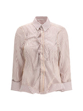MARGIELA 42 layered tulle striped shirt 