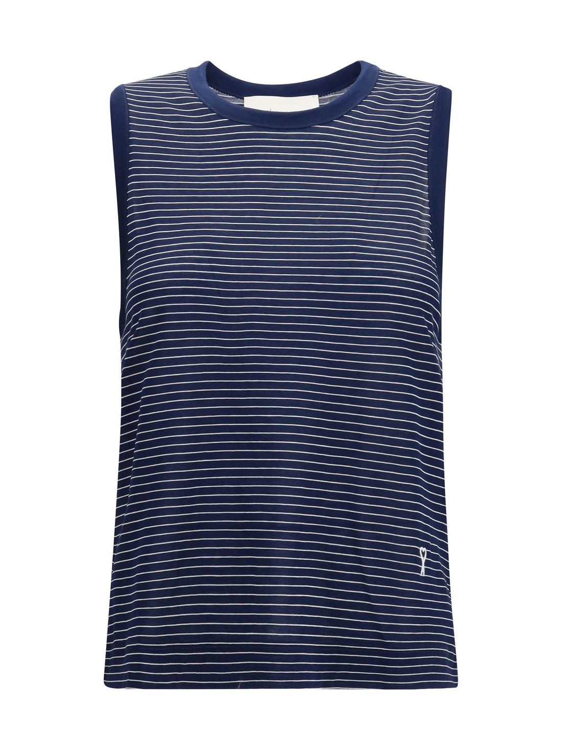 AMI PARIS L striped cotton tank top