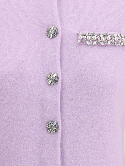 SELF-PORTRAIT XS jeweled cardigan