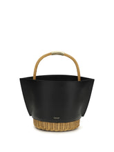 SACAI OS leather and rattan handbag