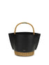 SACAI OS leather and rattan handbag