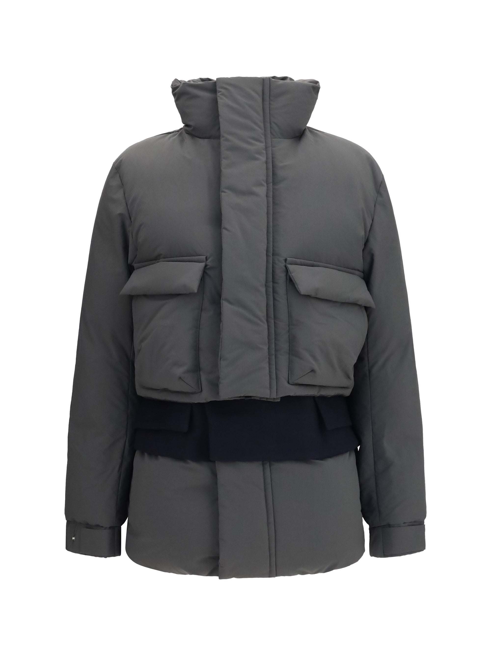 double padded jacket with zip closure