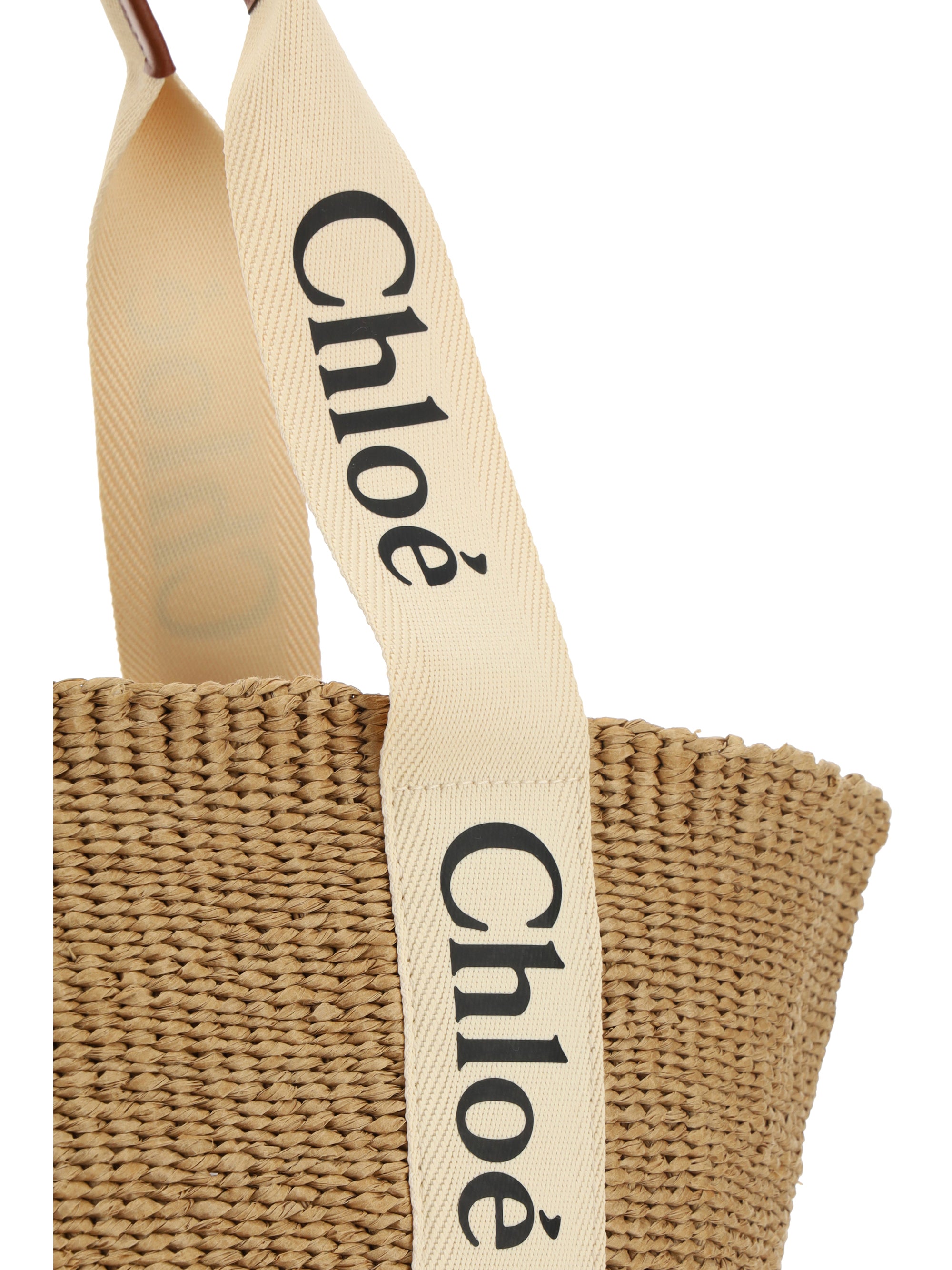 woody raffia tote bag